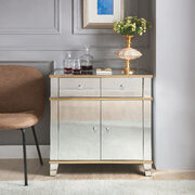 Mirrored & gold console table main photo