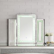 Mirrored & faux crystals led accent mirror main photo