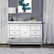 Faux crystals inlay console table main photo