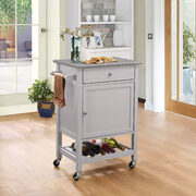 Stainless steel & gray kitchen cart main photo