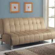 Futon style light beige fabric sofa bed main photo