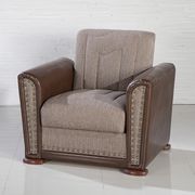 Gray-brown casual chair w/ bed and storage
