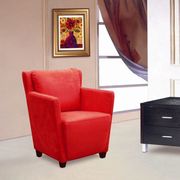 Microfiber club style red leather chair main photo