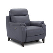 Full gray slate leather recliner chair main photo