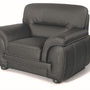 Black casual style leather chair main photo