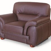 Brown casual style leather chair main photo