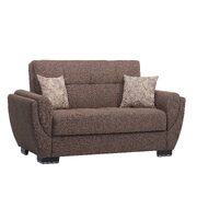 Cocoa fabric sleeper loveseat w/ storage