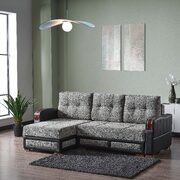 Stylish reversible gray chenille fabric sectional
