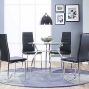 Simple roung glass dining table 5pcs set main photo