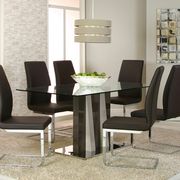 Rectangular glass modern dining table w/ steel base main photo
