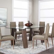 Rectangular table + 4 chairs set in natural wood main photo