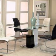 Rectangular black/white base dining table main photo