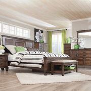 Burnished oak finish queen storage bed main photo