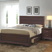 Fenbrook transitional dark cocoa queen storage bed main photo