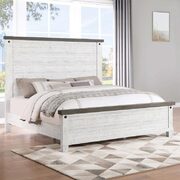 Eastern king panel bed distressed grey and white main photo