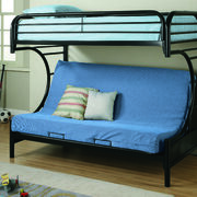 Contemporary glossy black futon bunk bed main photo