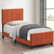 Orange fabric upholstery twin bed main photo