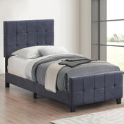 Dark gray fabric upholstery twin bed main photo