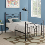 Metal twin bed in a black powder coated finish main photo