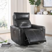 Power2 recliner chair in gray top grain leather main photo