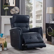 Power3 recliner upholstered in blue top grain leather main photo