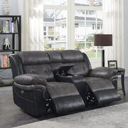 Power loveseat in charcoal and matching black exterior main photo