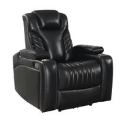 Stylish power2 chair in black top grain leather / pvc main photo