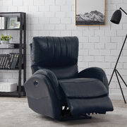 Power3 recliner in blue top grain leather main photo