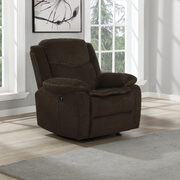 Power glider recliner in brown performance fabric