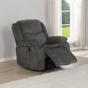 Power glider recliner in gray performance fabric main photo