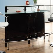 Black bar table with frosted glass counter tops main photo