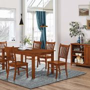 Mission dining table in a warm sienna brown finish main photo