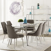 Clean line design glass top extension dining table