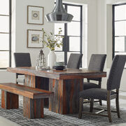 Solid wood grains and clean lines dining table main photo