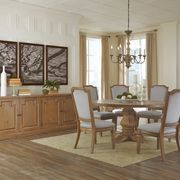 Round solid wood formal dining table main photo