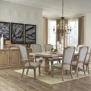 Rectangular solid wood double pedestal dining table main photo