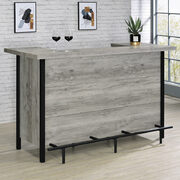 Gray driftwood finish bar unit with footrest main photo