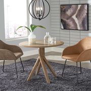 Round dining table in light oak solid wood main photo