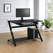 Contemporary black computer desk