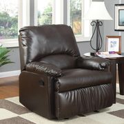 Brown vinyl affordable recliner chair main photo