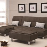 Brown sofa bed w/ chrome legs main photo