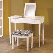 White vanity + stool set very casual style