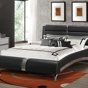 Havering contemporary black upholstered queen bed main photo