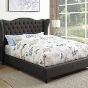 Newburgh blue grey upholstered queen bed main photo