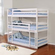 White three-bed tiered bunk bed main photo