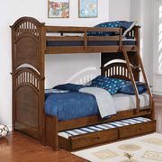 Halsted casual walnut twin-over-full bunk bed main photo