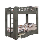Antique gray wood finish bunk bed main photo