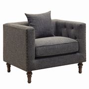Gray tweed-like fabric modern chair main photo