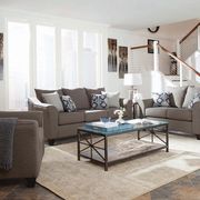 Linen-like fabric gray couch in casual style main photo