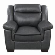 Black leatherette casual style chair main photo
